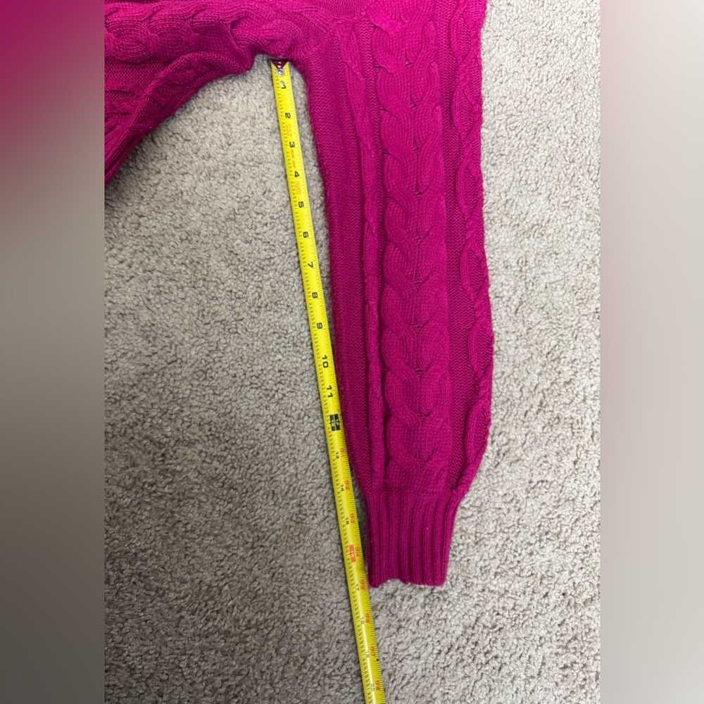 Express Cable Knit Sweater | Fuchsia Pink | Cozy Soft Knit | Size XS - Picture 6 of 7